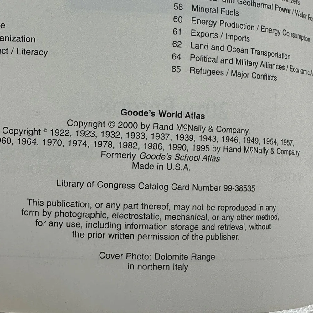 Rand McNally Goode's World Atlas 20th Edition 2000‎ Geography Reference Book
